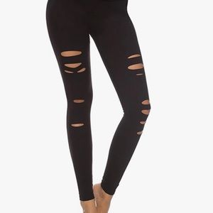 Ripped‎ dibaolong leggings in black size M.